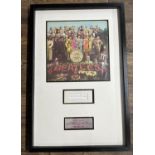 Sir Peter Blake - autographed framed copy of The Beatles 'Sgt Pepper' LP, 29" x 19.25", sold with