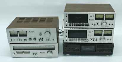 Five Technics hifi units to include an SU-7700 Stereo Integrated amplifier, an ST-7300 FM/AM