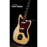 1966 Fender Jaguar electric guitar, made in USA; Body: yellowed white finish with matching