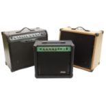 Line 6 Spider III guitar amplifier; together with a Stagg 60AAR acoustic guitar amplifier and a