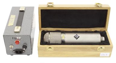 Wunder CM7 tube condenser microphone, within original wooden box, with PSU and cable *Please note:
