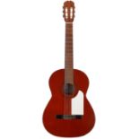 Admira Flamenco guitar; Back and sides: laminated maple, heavy wear to edges, various dings and