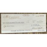 Leo Fender - G&L Music Sales cheque from 1st September 1990, bearing a C.L. Fender signature