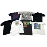 Various artists - seven original tour T-shirts for various artists to include a Tool long-sleeved