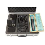 Lucas CS-1 large diaphragm tube condenser microphone, within wooden box and outer flight case,