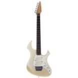 1985 Fender Performer electric guitar, made in Japan; Body: Arctic white metallic, a few small dings