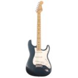 Fender American Series Stratocaster electric guitar, made in USA (1987-1988); Body: gunmetal blue