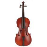 French J.T.L. violin with inked purfling, 14 1/16", 35.70cm