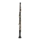 African blackwood oboe with maillechort keywork, signed Margueritat, 21 Bd Bonne Nouvelle, Paris,