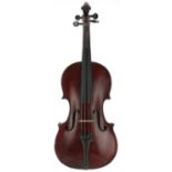 French J.T.L. violin labelled the Lebrun, 14 3/16", 36cm