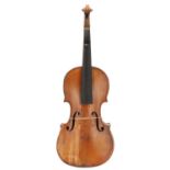 Interesting early 19th century violin in need of restoration and labelled Petrus Ambrosi ...; also