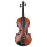 Good three-quarter size violin circa 1920, 13 1/4", 33.70cm