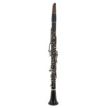 Cocuswood Clinton/Boehm system Bb clarinet with silver plated keywork, signed Made by, Boosey &