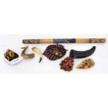 Collection of ethnic and other instruments, to include a Neapolitan bowl back mandolin, a