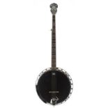 Barnes & Mullins contemporary five string banjo, with sunburst resonator, 11" skin and geometric