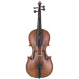 Early 20th century German three-quarter size violin, 13", 33cm