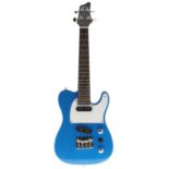 Clearwater ukulele with Stratocaster blue finish body, Model UCWTEL