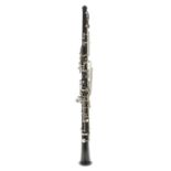 African blackwood oboe with German silver keywork, unsigned but made by G.H. Huller in Schoeneck (
