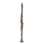 Silver plated double tube metal A clarinet, signed Master Model, De Luno, Charles F Triebert, Paris,