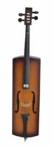 Karl Knilling style rectangular Porta violoncello, stamped internally 'Made in England', sunburst