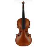 Good German three-quarter size violin circa 1920, 13", 33cm