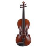 Neuner & Hornsteiner three-quarter size violin circa 1890, 13 1/4", 33.70cm