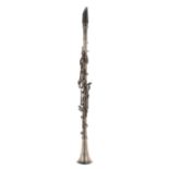 Plated metal Bb clarinet, signed Made by, C.G.Conn, Elkhart Ind., U.S.A., made circa 1900, with