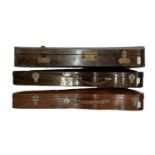 Three old wooden violin cases (3)