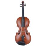 French seven-eighth size violin labelled Manufactured Speciale Pour La Maison Joseph Riley & Sons,