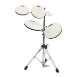 Smart Practice DW workshop drum kit, upon an adjustable chrome stand