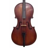 Violoncello laelled Gustave Bazin..., 30 1/8", 76.50cm