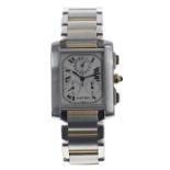 Cartier Tank Francaise Chronoflex stainless steel and gold gentleman's wristwatch, reference no.