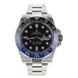 Rolex Oyster Perpetual Date GMT-Master II 'Batman' stainless steel gentleman's wristwatch, reference