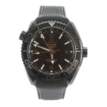 Omega Seamaster 'Deep Black' Planet Ocean 600M Co-Axial Master Chronometer GMT gentleman's