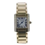 Fine Cartier Tank Francaise 18ct diamond set lady's wristwatch, reference no. 1820, serial no.