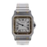Cartier Santos Galbee mid-size stainless steel and gold wristwatch, reference no. 1566, serial no.