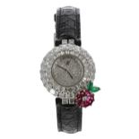 Audemars Piguet 18ct white gold diamond set lady's wristwatch, with a detachable emerald, ruby and