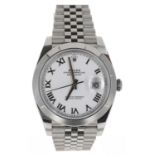 Rolex Oyster Perpetual Datejust 41 stainless steel gentleman's wristwatch, reference no. 126300,