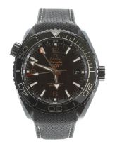 Omega Seamaster 'Deep Black' Planet Ocean 600M Co-Axial Master Chronometer GMT gentleman's