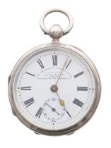 Kendal & Dent 'The ''National'' English Lever' silver pocket watch, Birmingham 1900, signed