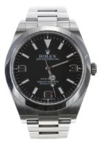 Rolex Oyster Perpetual Explorer stainless steel gentleman's wristwatch, reference no. 214270, serial