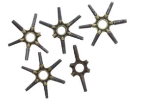 Two spider keys; together with three part spider keys (5)