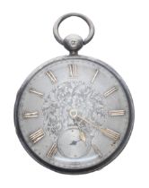 Small Victorian silver fusee lever pocket watch, Chester 1840, the gilt three quarter plate movement