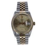 Rolex Oyster Perpetual Datejust gold and stainless steel gentleman's wristwatch, reference no.