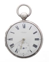 George IV silver fusee lever pocket watch, Chester 1822, the movement signed Rob't Roskell,