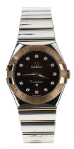 Omega Constellation rose gold and stainless steel lady's wristwatch, reference no. 12320276063002,