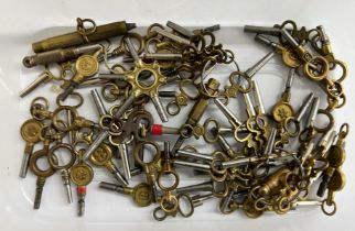 Collection of assorted pocket watch keys
