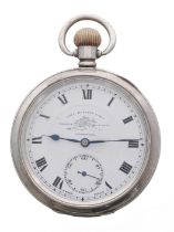 Thomas Russell & Son silver lever pocket watch, Birmingham 1919, signed 16 jewel movement, no.