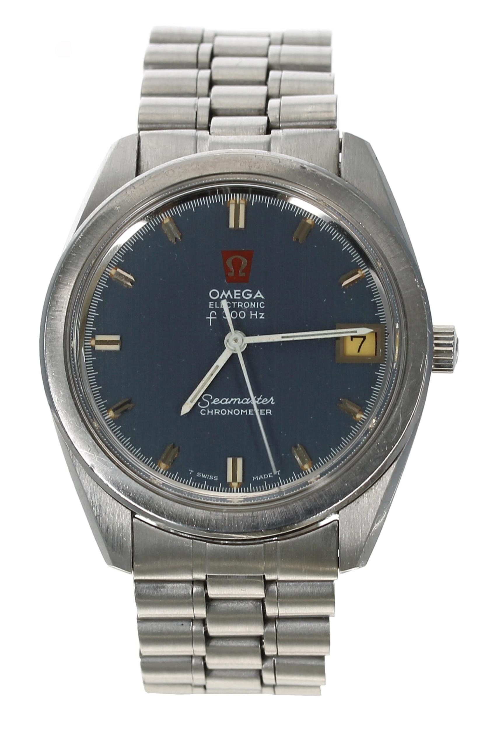 Omega Electronic F300Hz Seamaster Chronometer stainless steel gentleman's wristwatch, reference