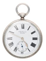 J.W. Benson 'The ''Ludgate'' Watch' silver lever pocket watch, London 1889, the three quarter